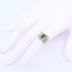 Anillo oro 18k con brillantes y esmeralda. Anillo oro 18k con brillantes y esmeralda.