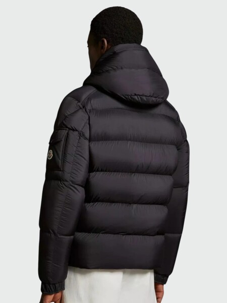 Moncler -Campera rellena de plumas con capucha extraíble, VEZERE Negro