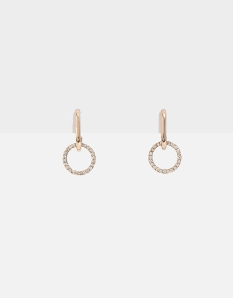 Aros Argollas Strass Argollas Con Cubic - Dorado