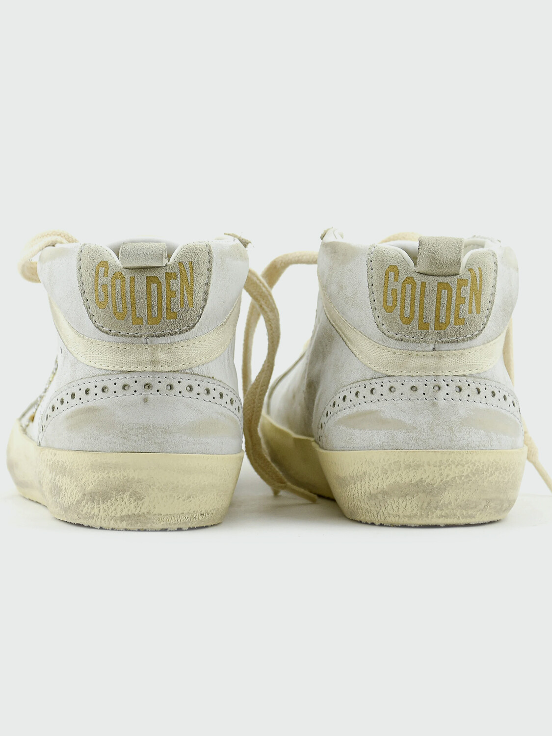 GOLDEN GOOSE - Zaptillas Mid Star con porpurina plateada 15647