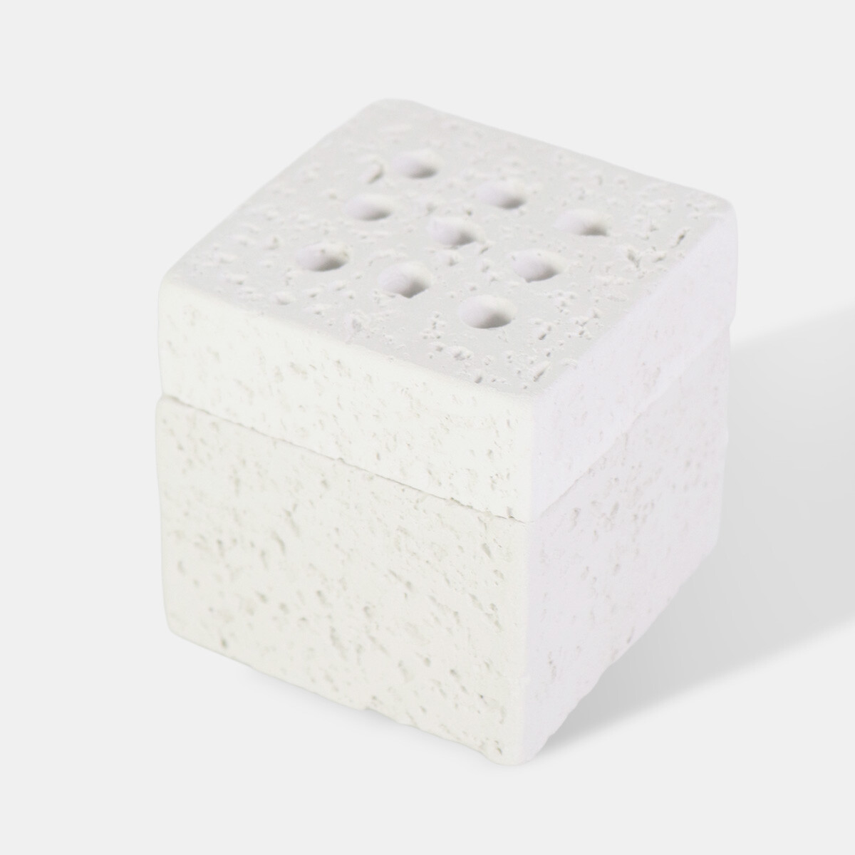 QUEMADOR BLANCO CUAD P/INCIENSO 3Pzas 7X6.5CM 