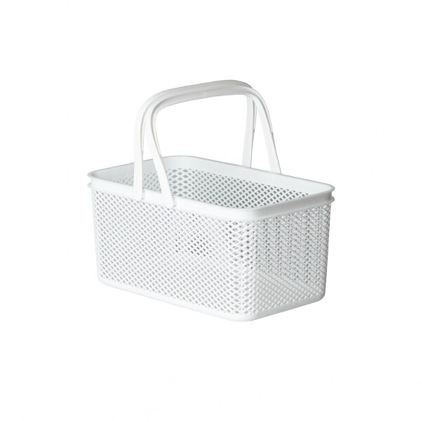 CESTO LINEA CON ASA RECTANGULAR BLANCO 30X18X15 CM. BLANCO