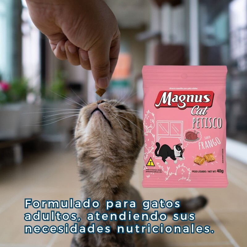 SNACK MAGNUS CAT PETISCO 40 GRAMOS SABOR POLLO