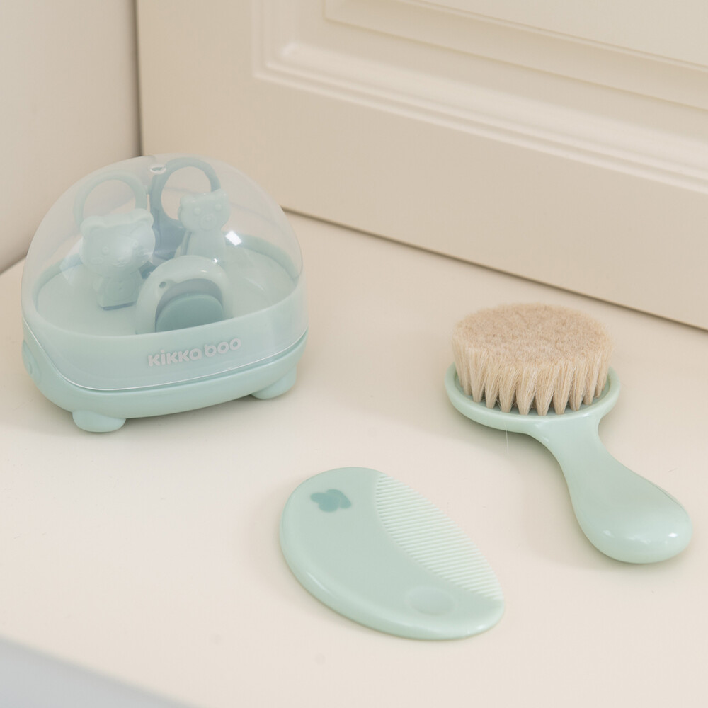Set cepillo y peine KIKKABOO Verde agua