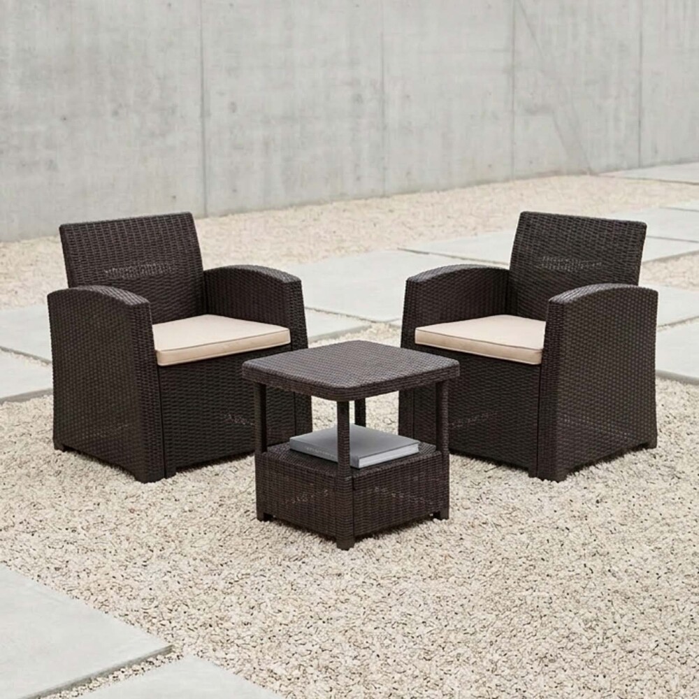 SET TERRAZA POLIPROPILENO MARRON MADRID