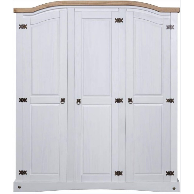 Ropero Estilo Mexicano 3 Puertas 1 Cajón BLANCO y Cera Natural Ropero Estilo Mexicano 3 Puertas 1 Cajón BLANCO y Cera Natural