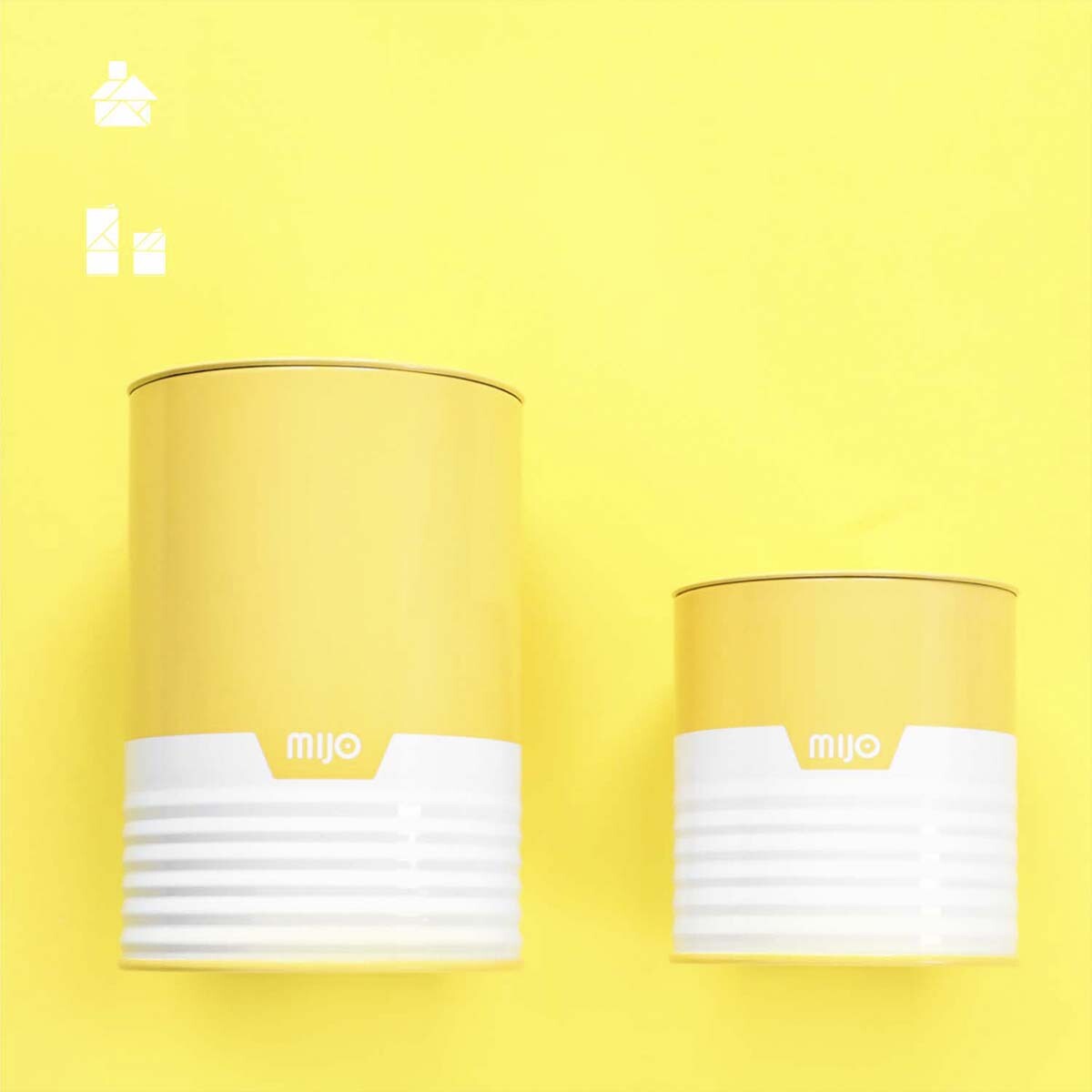 Set de 2 latas yerberas cilindricas Amarillo 