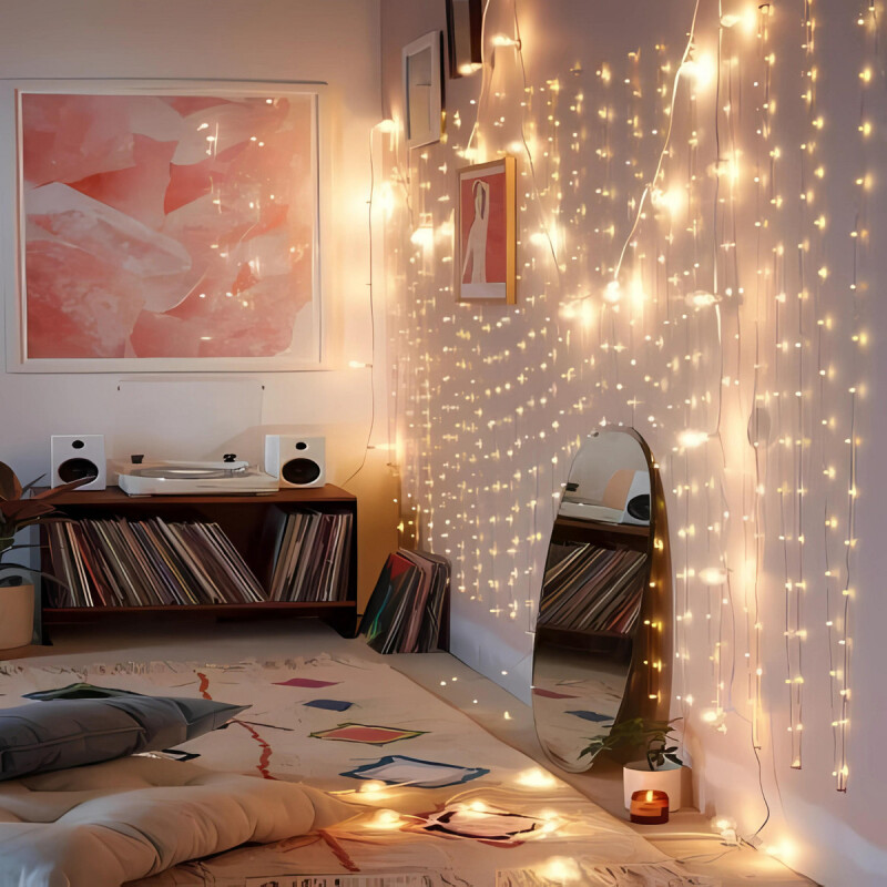 Cortina Led 300 Luces 12 Tira 3x3 Metros 220v Navidad Bodas Cortina Led 300 Luces 12 Tira 3x3 Metros 220v Navidad Bodas