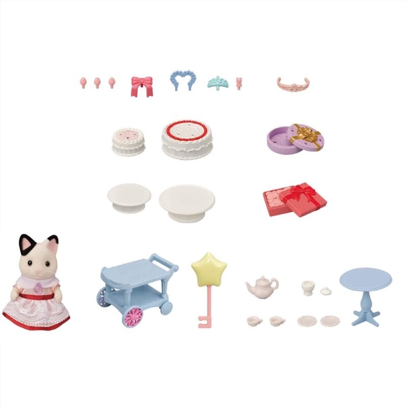 Set de Fiesta + Gatita Tuxedo Sylvanian Set de Fiesta + Gatita Tuxedo Sylvanian