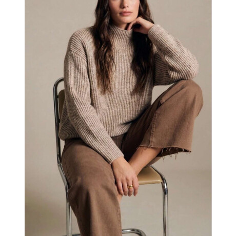 Polera Texturada Beige Melange