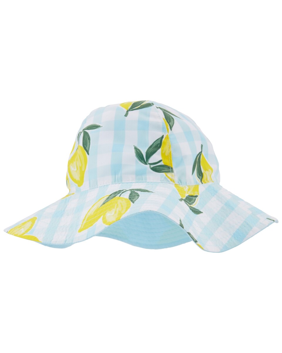 Gorro reversible con protección UPF 50+, diseño limones 