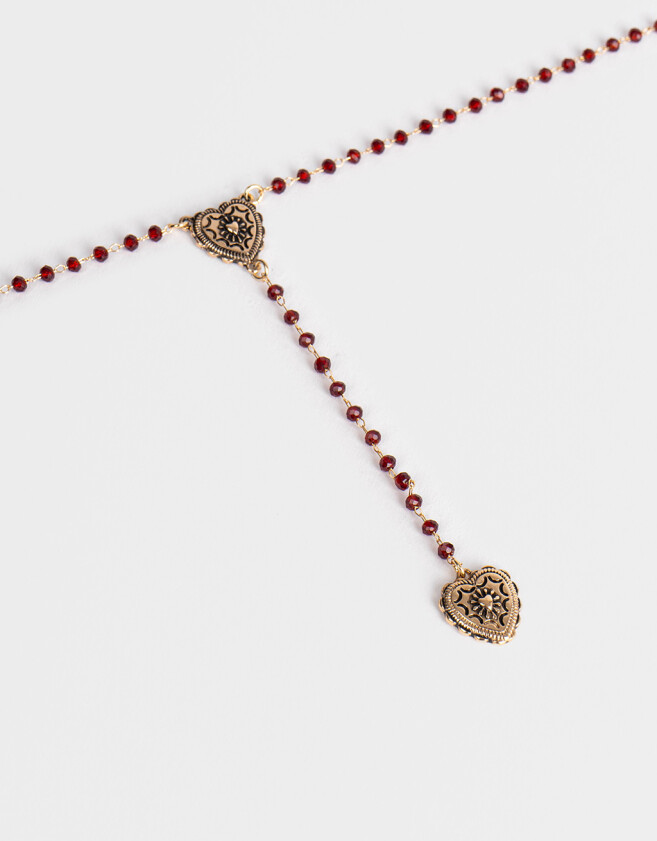 Collares Largos Con corazón Collar Largo Con Corazones - Dorado
