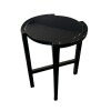 Mesa lateral redonda baja negra - Producto con detalles. Mesa lateral redonda baja negra - Producto con detalles.