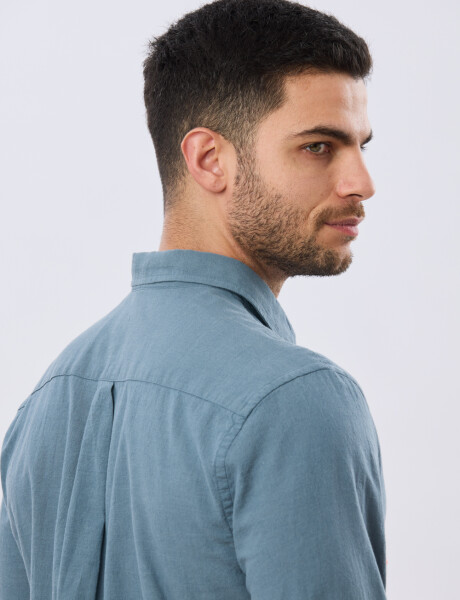 CAMISA LISA DE LINO Piedra