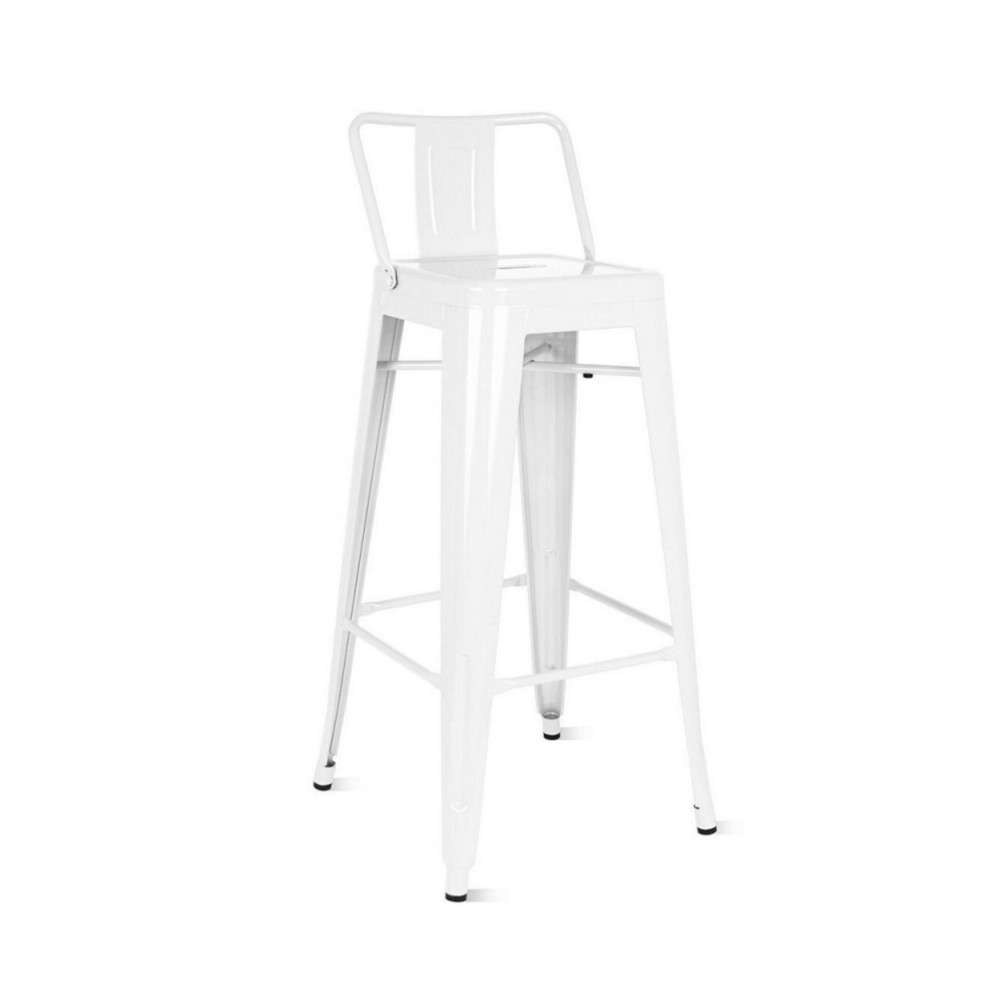 Taburete Con Respaldo - Tolix Blanco