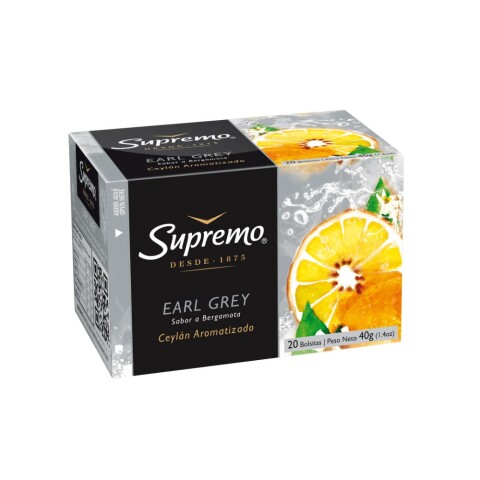 Té Bergamota Earl Grey Supremo 20 Unidades Te Bergamota Earl Grey X 20