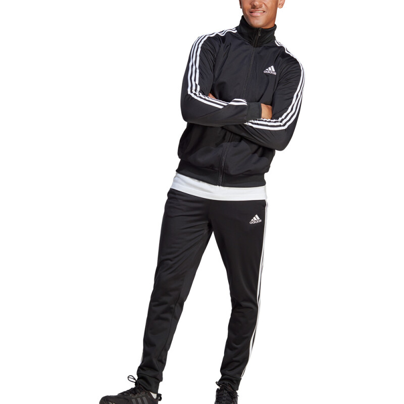 CONJUNTO adidas 3 TIRAS TRICOT BASIC BLACK