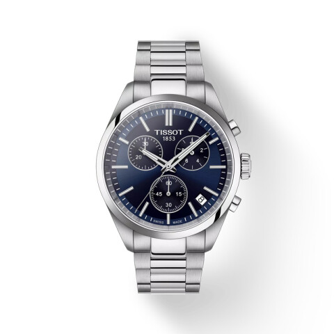 Reloj Tissot T1504171105100 para hombre con correa de acero Reloj Tissot Pr 100 Chronograph 40mm T1504171104100