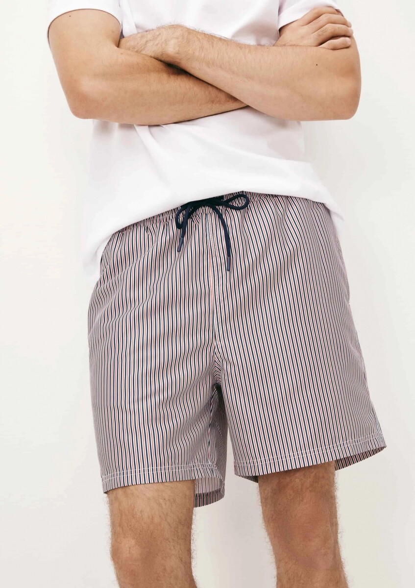 SHORT ESTAMPADO CON SUSPENSOR - ROSADO 