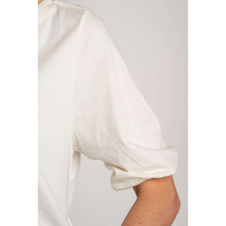 Remera Algodón Manga Globo Off White