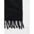 V-BRUSHED FRINGE SCARF BLACK 1