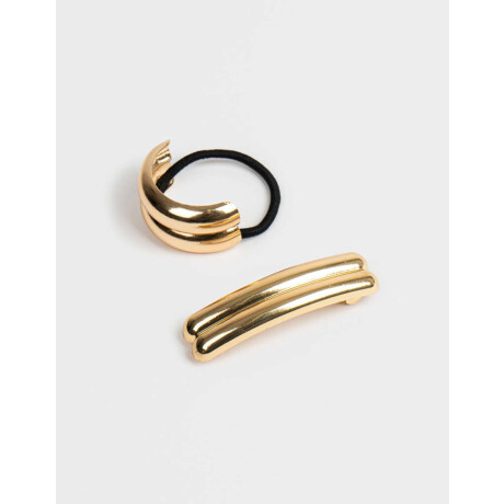 Set De Accesorios De Pelo Metálico Dorado