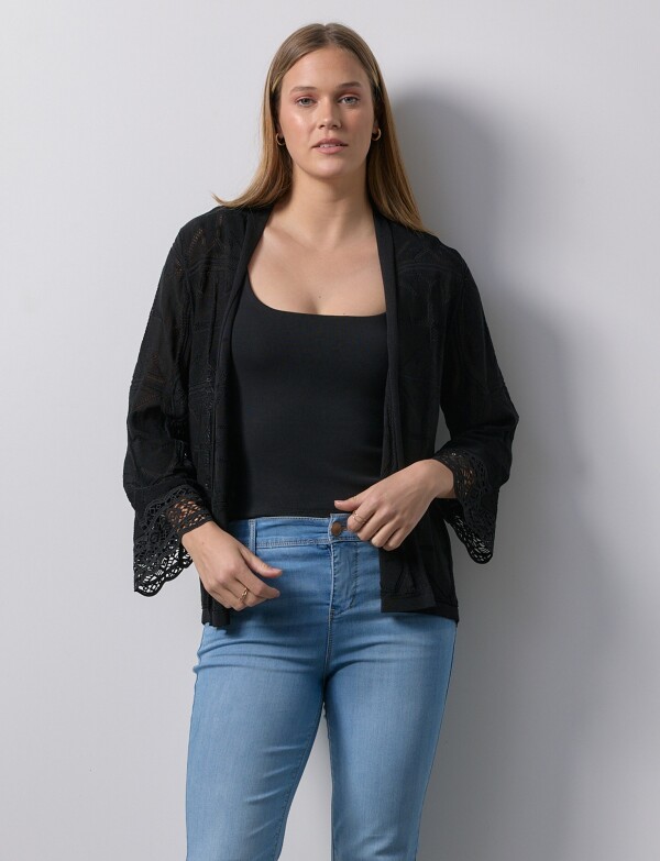 Cardigan Calado NEGRO