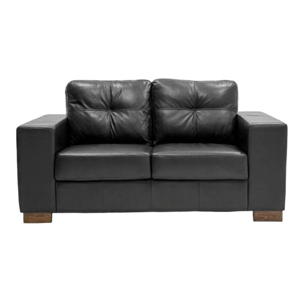 SOFA 100% CUERO - 2 CUERPOS - MODELO DOMINI - NEGRO SOFA 100% CUERO - 2 CUERPOS - MODELO DOMINI - NEGRO