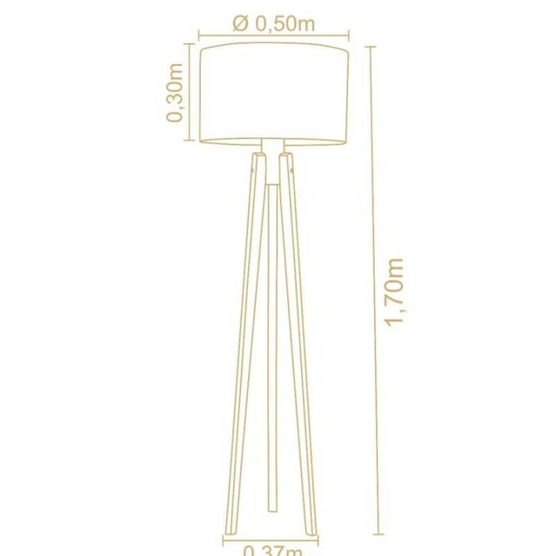 Lámpara De Pie Tripode Pie Madera maciza C/ Pantalla Lámpara De Pie Tripode Pie Madera maciza C/ Pantalla