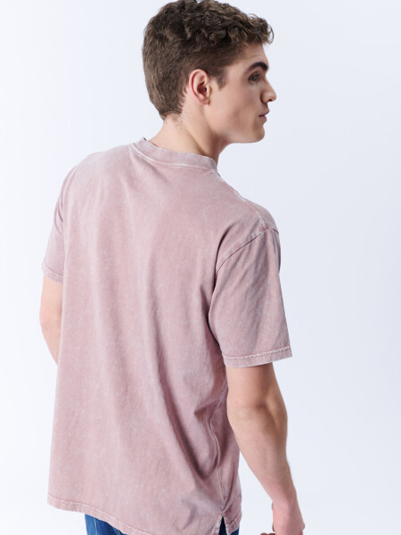 Remera Lavada Rosado Oscuro