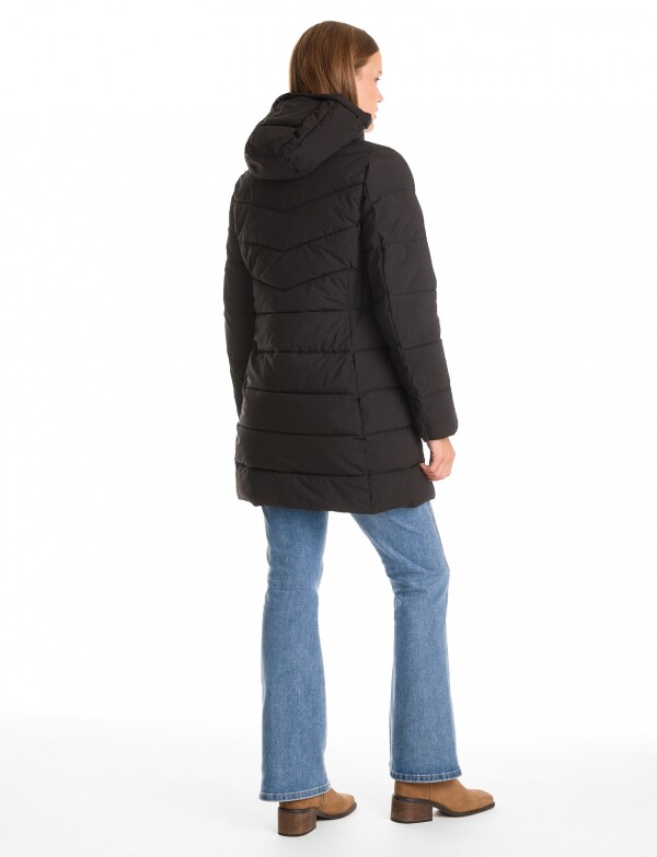 Campera Puffer Capucha NEGRO