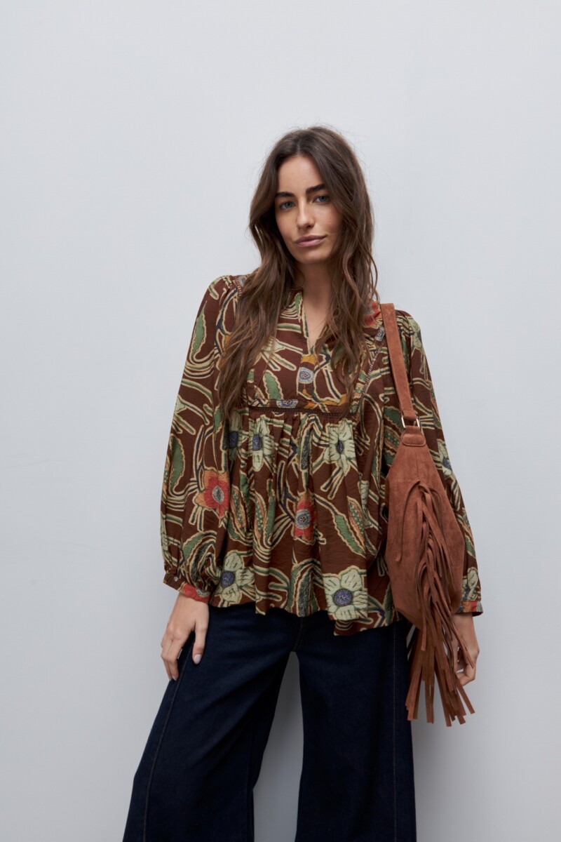 BLUSA FARA Chocolate