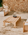Mesa de centro Ambra de madera maciza de acacia con acabado claro 82,5 x 140 cm FSC 100% Mesa de centro Ambra de madera maciza de acacia con acabado claro 82,5 x 140 cm FSC 100%