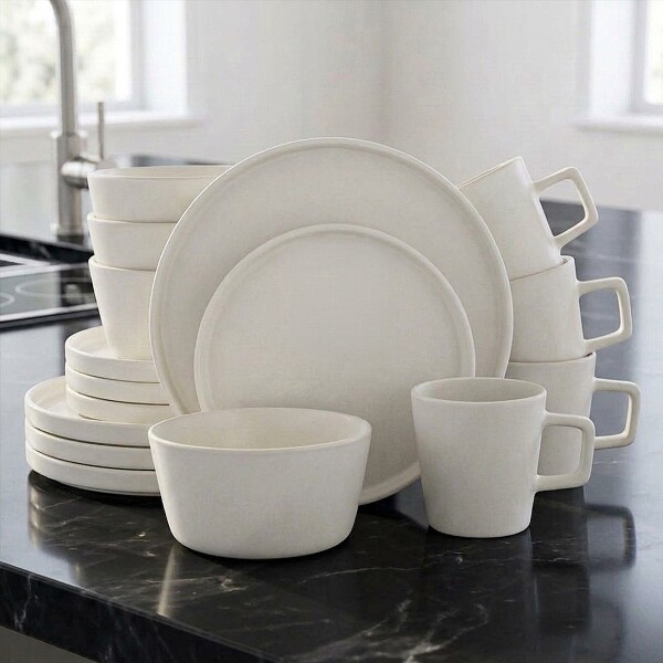 Juego De Vajilla Completo 16 Piezas Ceramica Loza Moderno IMBACK Color Blanco Juego De Vajilla Completo 16 Piezas Ceramica Loza Moderno IMBACK Color Blanco