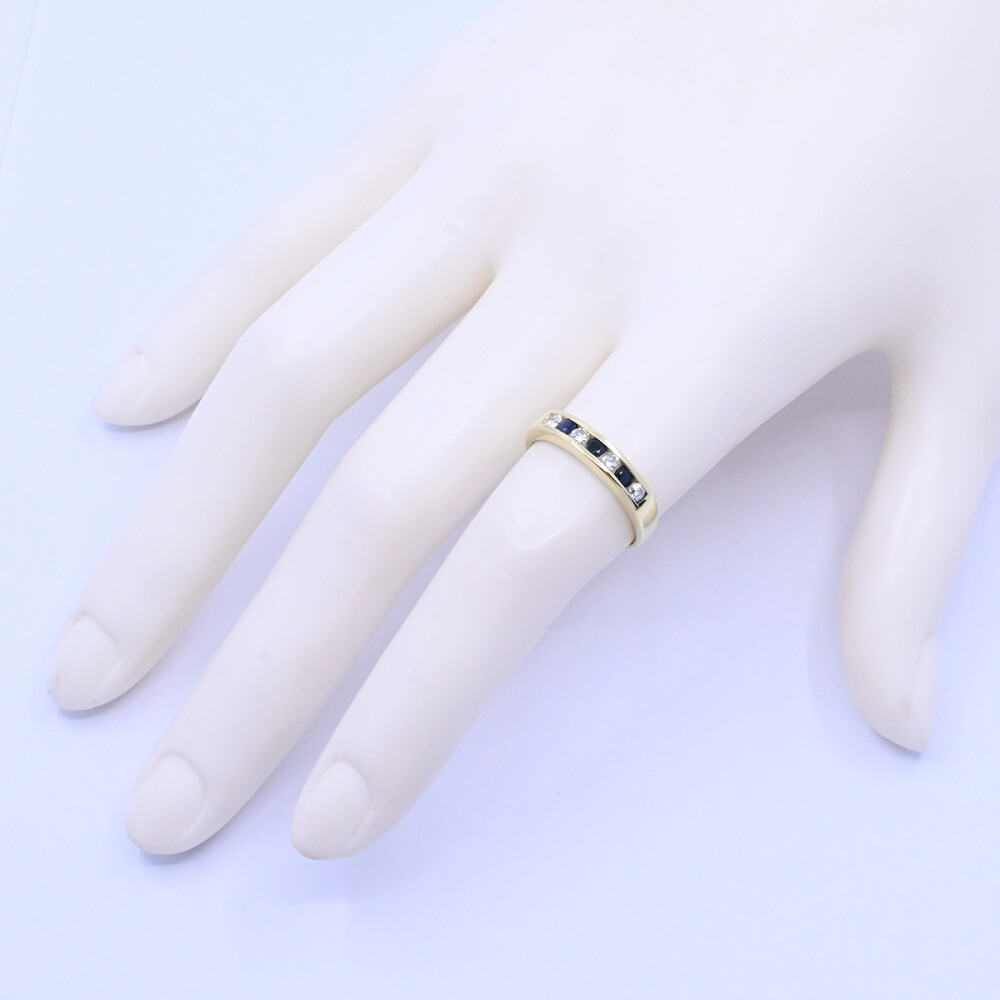 Anillo medio sin fin oro 18k zafiros y brillantes. Anillo medio sin fin oro 18k zafiros y brillantes.