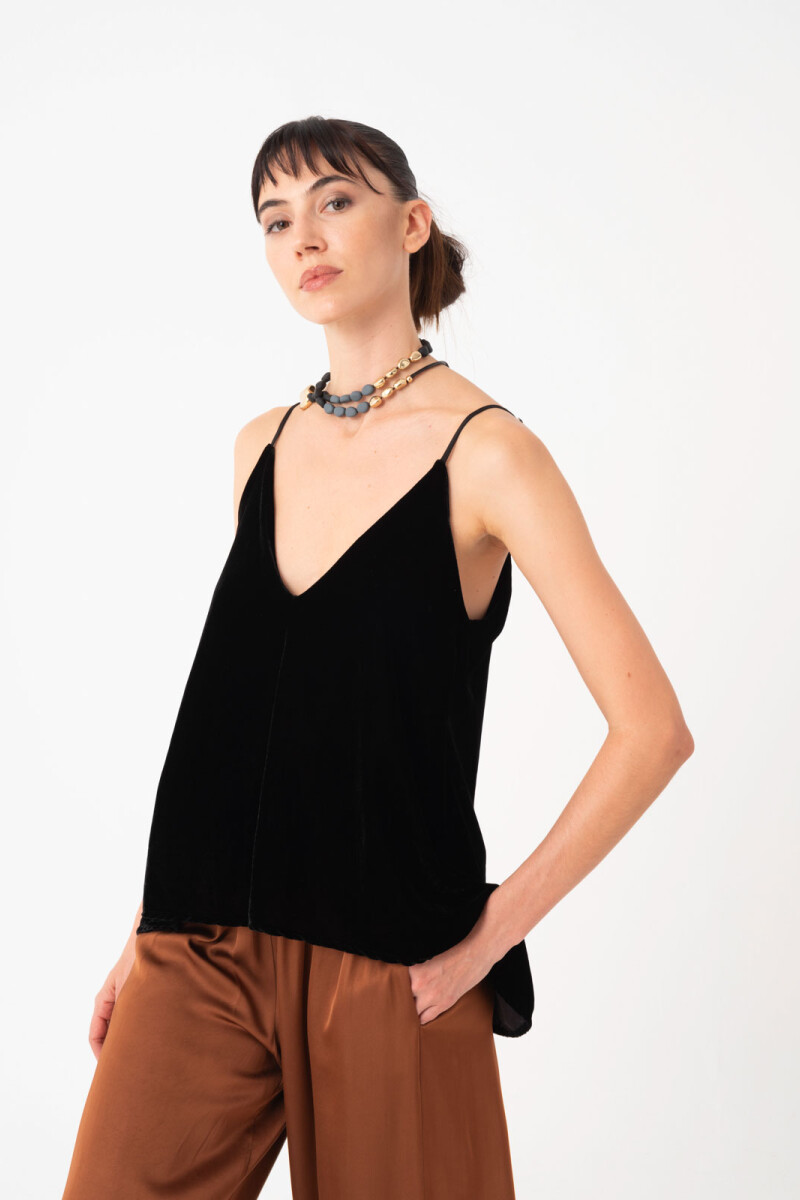 TOP VELVET Negro