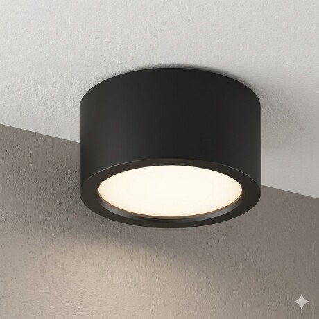 Aplique spot led cilindro de techo DIMERIZABLE NEGRO