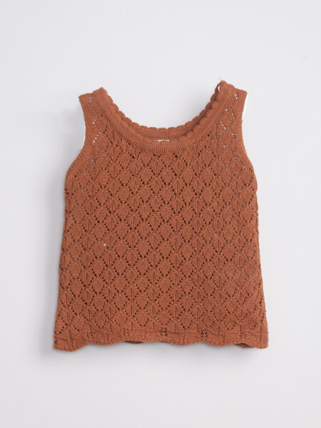 Musculosa punto tejida Camel
