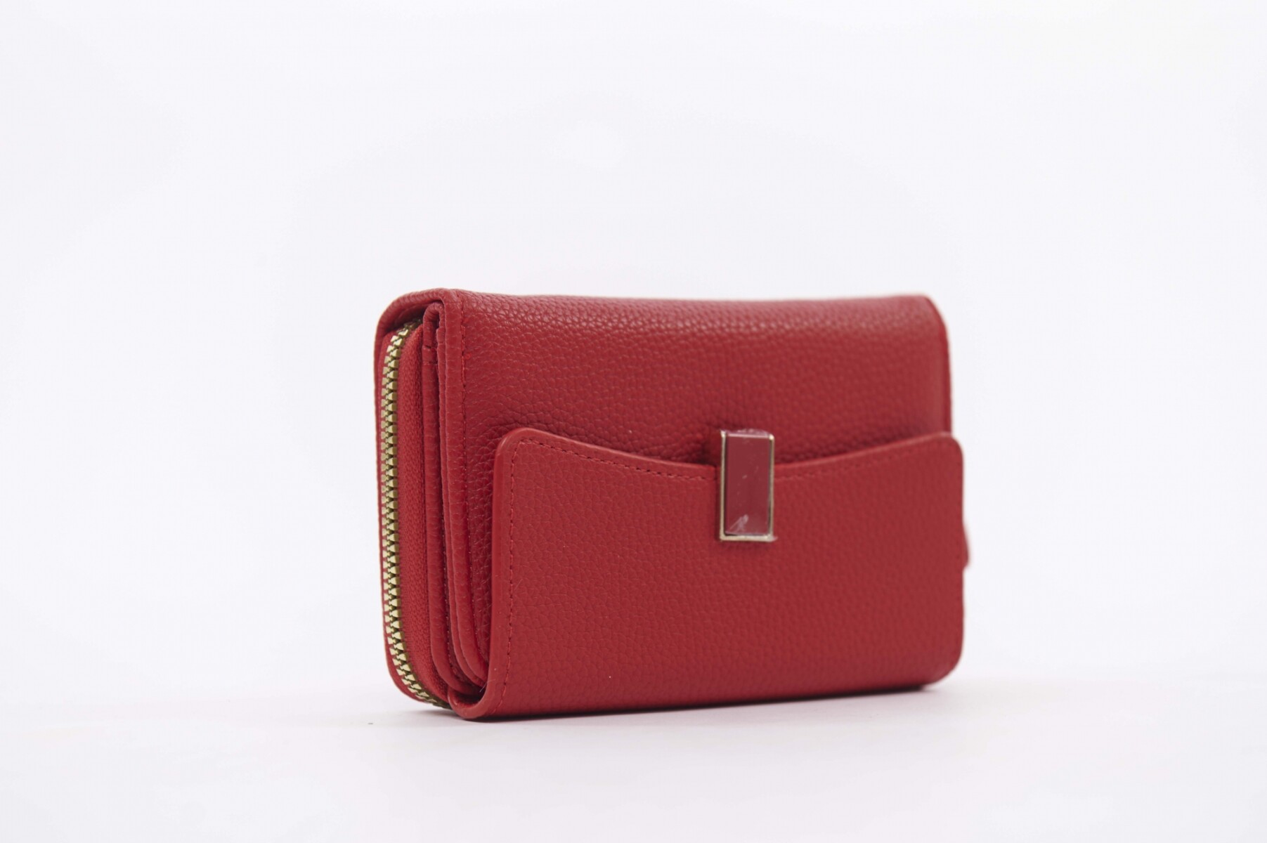 Billetera corta con broche - Rojo 