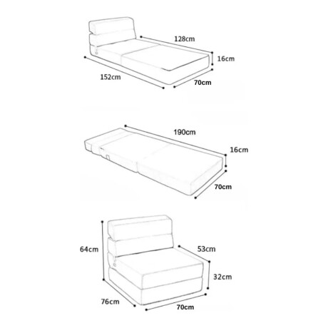 Sillón cama individual Lumax Oster en caja compactado Beige