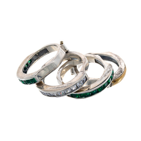 Anillo de plata 925, double en oro 18 ktes y circonias. Anillo de plata 925, double en oro 18 ktes y circonias.