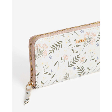 Billetera Fichero Negro Estampado flores