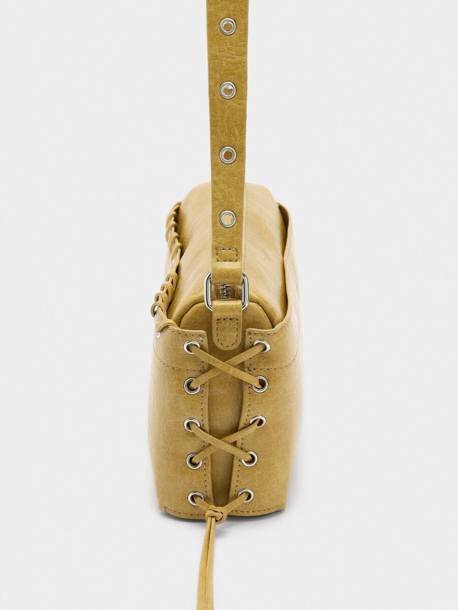Bolso De Hombro Trenzado mostaza