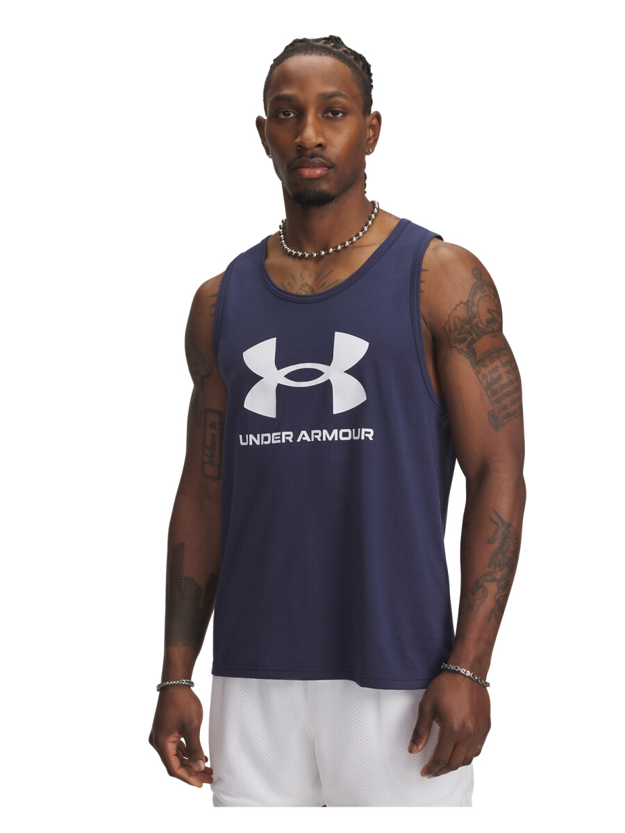 Musculosa Under Armour TANK de Hombre - 1382883-403 - Marino-blanco 