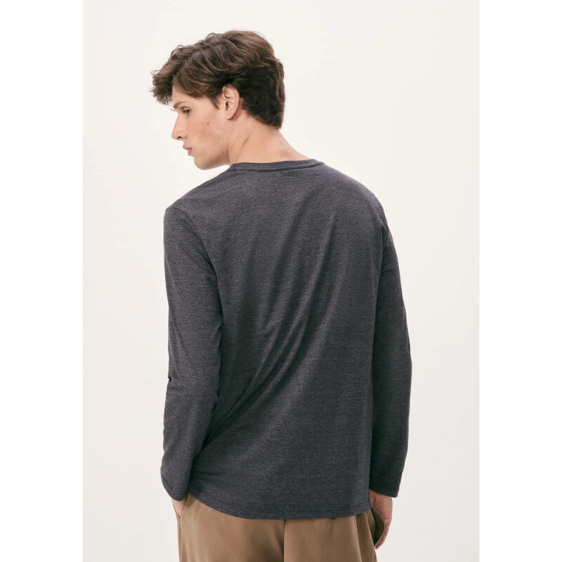 CAMISETA ML MASC PRETO MESCLA