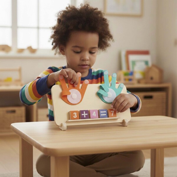 Juego Infantil Tablero Didactico Montessori Sumas Restas Ax Beige