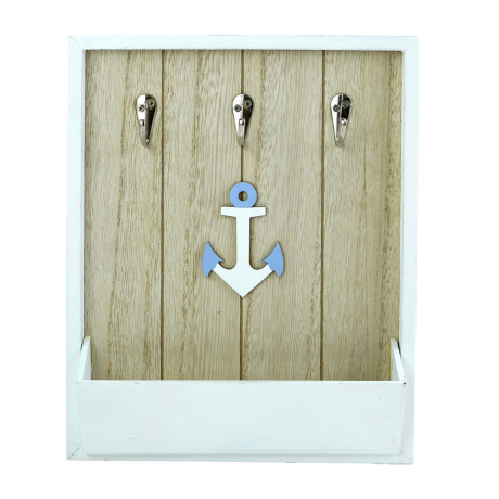 PORTA LLAVES MADERA 22X27CM C/3 GANCHOS DECO MARINO PORTA LLAVES MADERA 22X27CM C/3 GANCHOS DECO MARINO