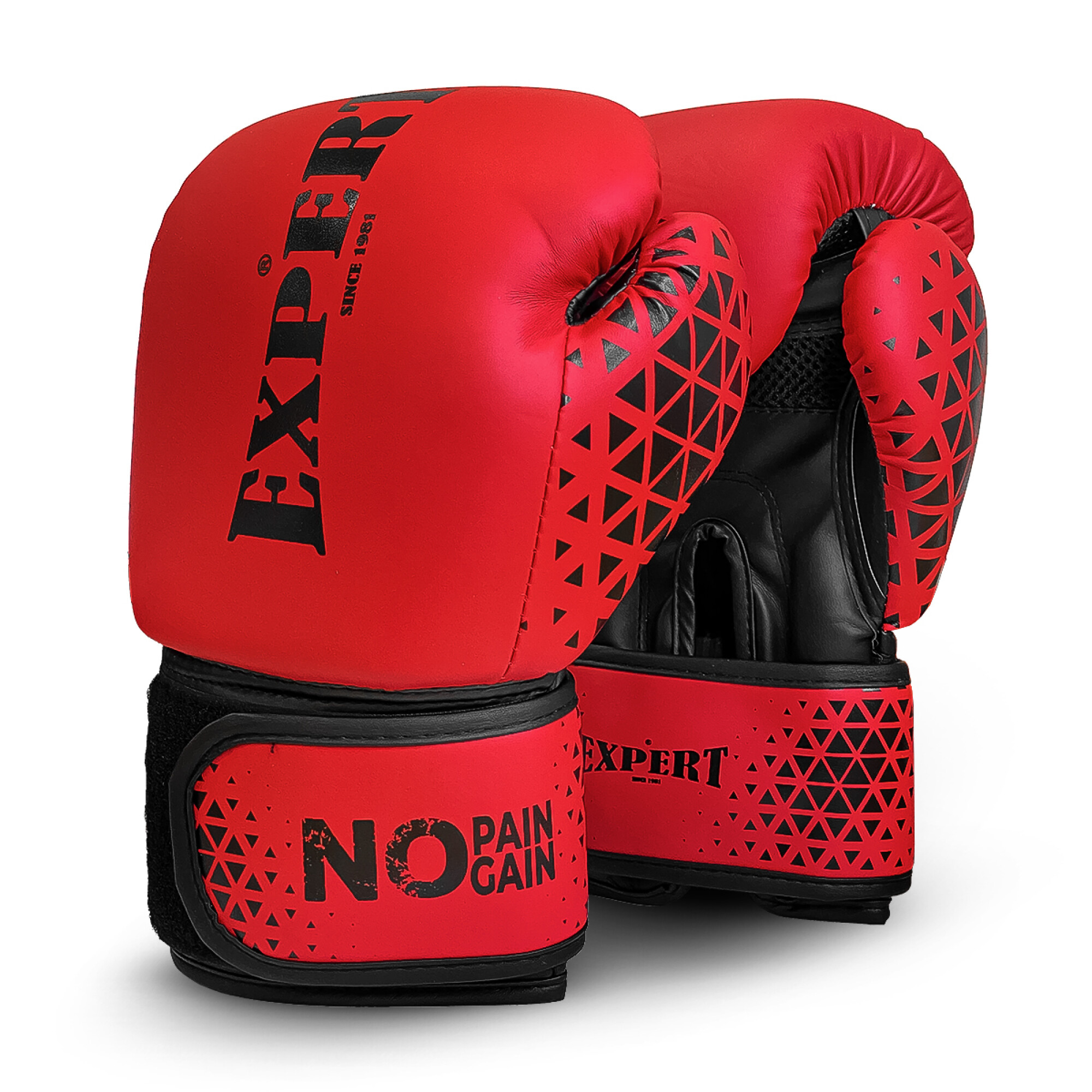 Boxeador deportista peleando con guantes rojos en jaula de boxeo interior  retrato de boxeador profesional