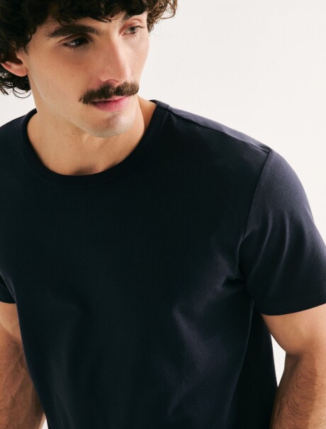 CAMISETA BÁSICA MANGA CORTA AZUL OSCURO