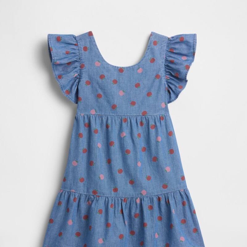 V-SL TIER DRESS CHAMBRAY 042